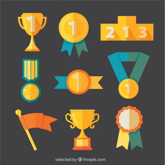 Free vector variety of golden prizes