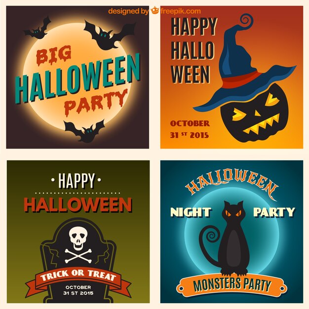 Variety of halloween invitations