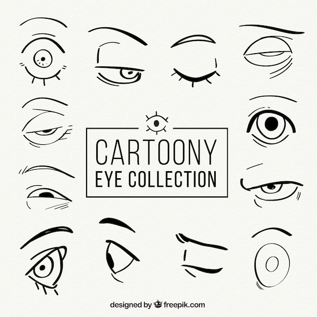 Free Vector variety of hand drawn eyes