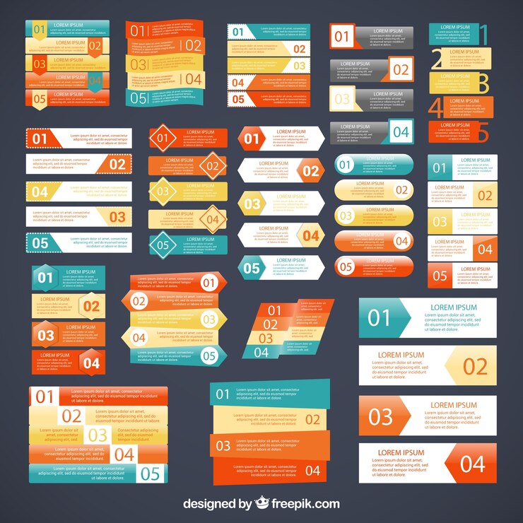 Free Vector variety of infographic banners