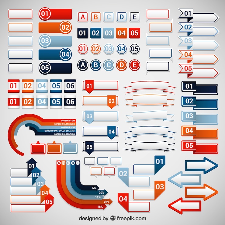 Free Vector variety of infographic banners