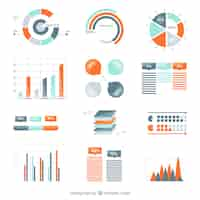 Vettore gratuito varietà di diagrammi infographic