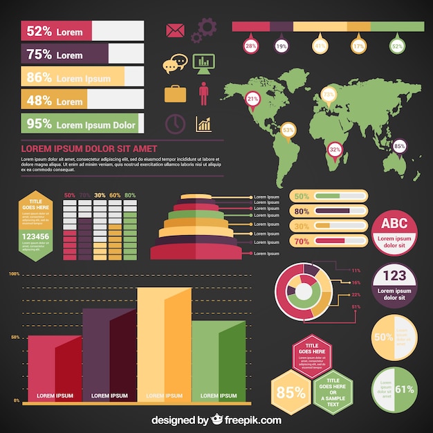 Free vector variety of infographic elements