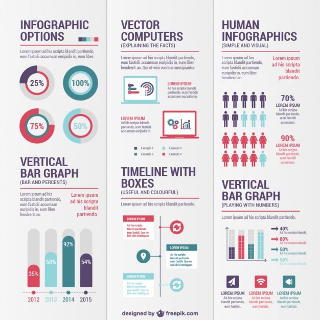 Free Vector variety of infographics