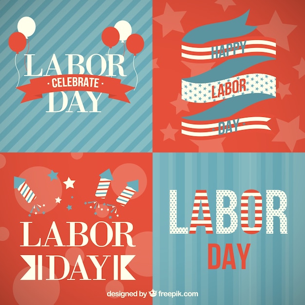 Free vector variety of labor day cards