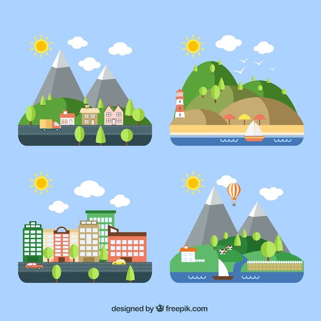 Free vector variety of landscapes
