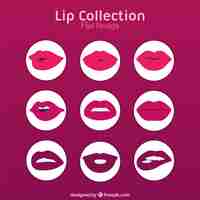 Free vector variety of lips with gestures