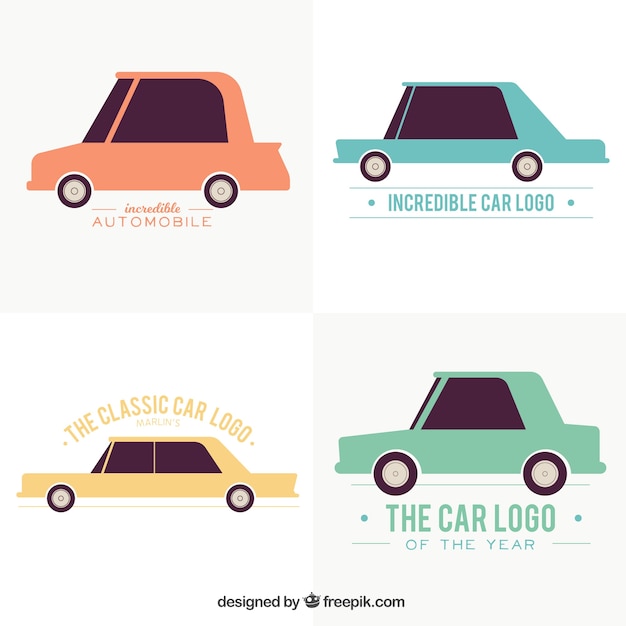 Download Free Variety Of Logos With Colored Cars In Flat Design Free Vector Use our free logo maker to create a logo and build your brand. Put your logo on business cards, promotional products, or your website for brand visibility.