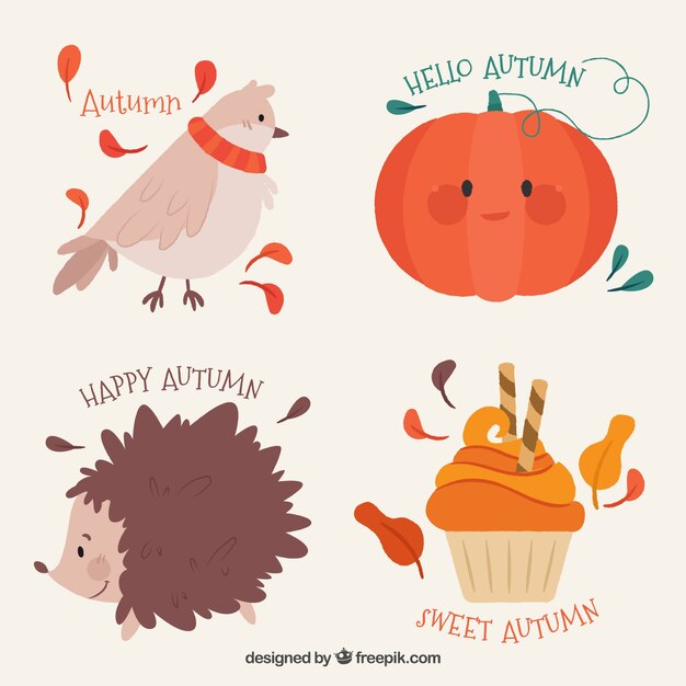 Variety of lovely autumn labels