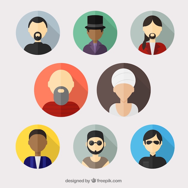 Free vector variety of man avatars