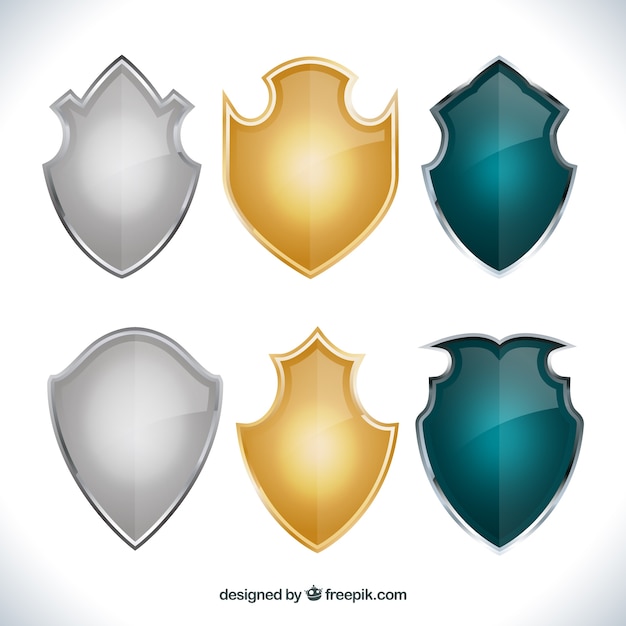 Variety of medieval shields