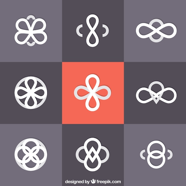 Free vector variety of modern abstract symbols