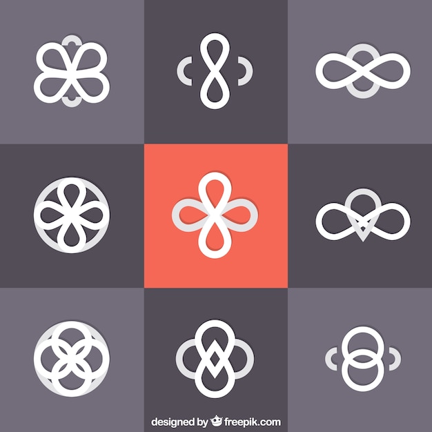 Free Vector variety of modern abstract symbols
