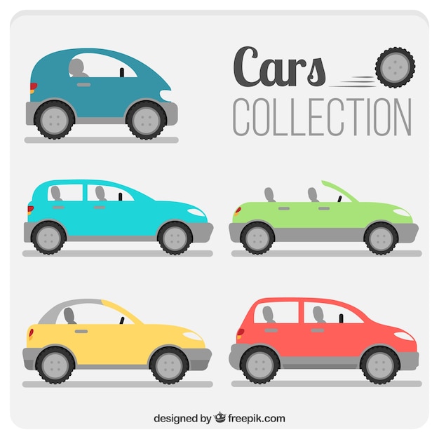 Free vector variety of modern cars in flat design