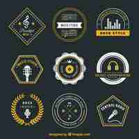 Free vector variety of music badges