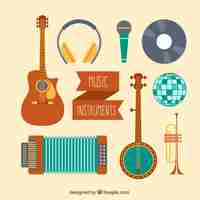 Free vector variety of music instruments