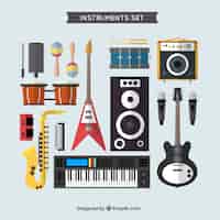 Free vector variety of music instruments