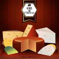 무료 벡터 다양 한 치즈 현실적인 배경