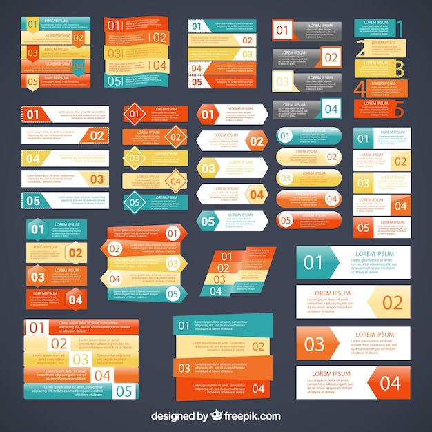 無料ベクター インフォグラフィックバナーのバラエティ