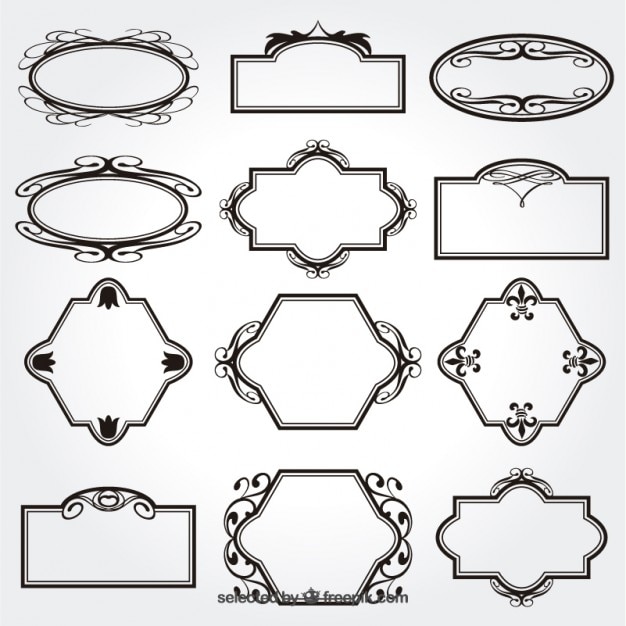 Бесплатное векторное изображение Разнообразие декоративных рамок