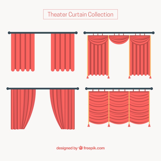 Бесплатное векторное изображение Разнообразие красных театральных занавесов