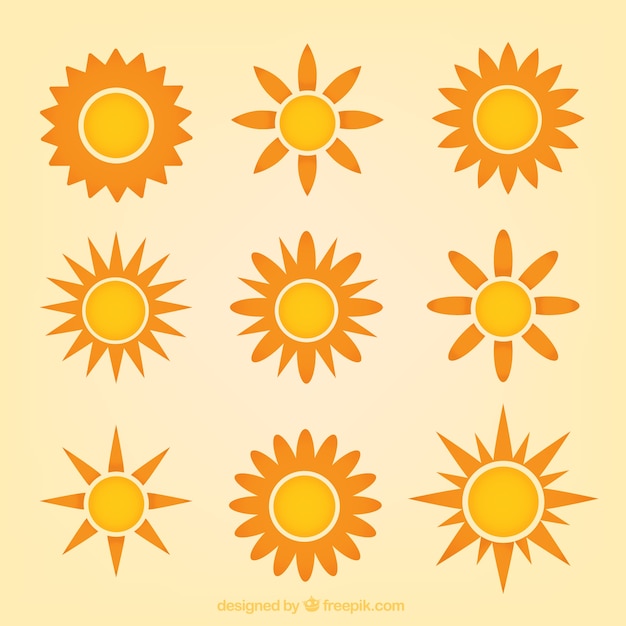 Бесплатное векторное изображение Разнообразие солнц