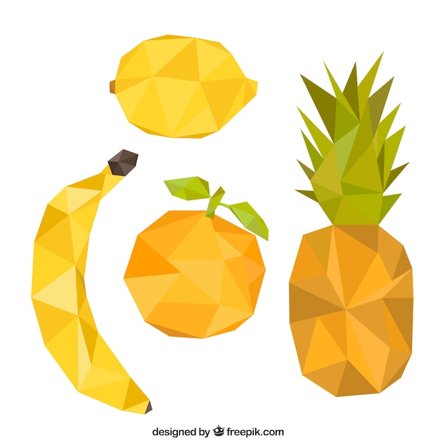 Variety of polygonal fruits