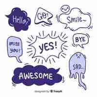Free vector variety of pop-up chat bubbles with messages