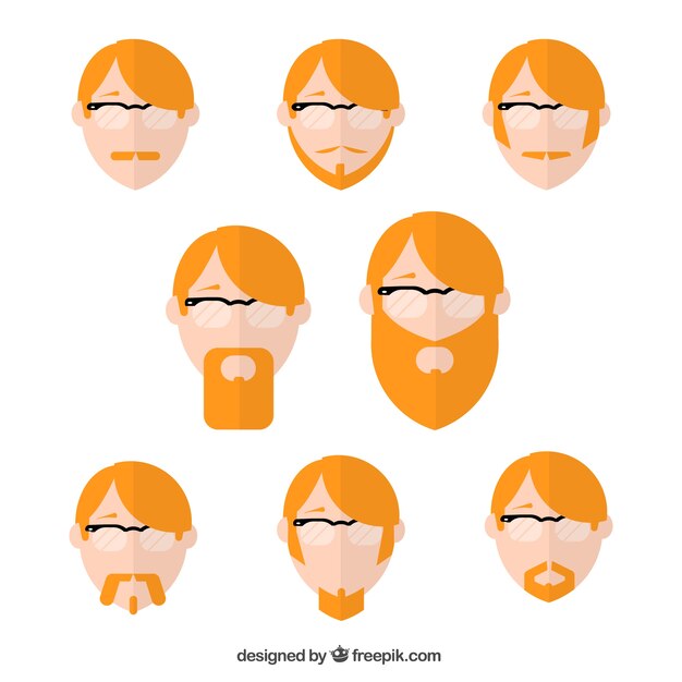 Разнообразие красные волосы человека аватаров