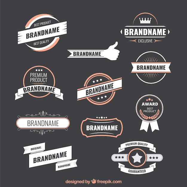 Free vector variety of retro badges