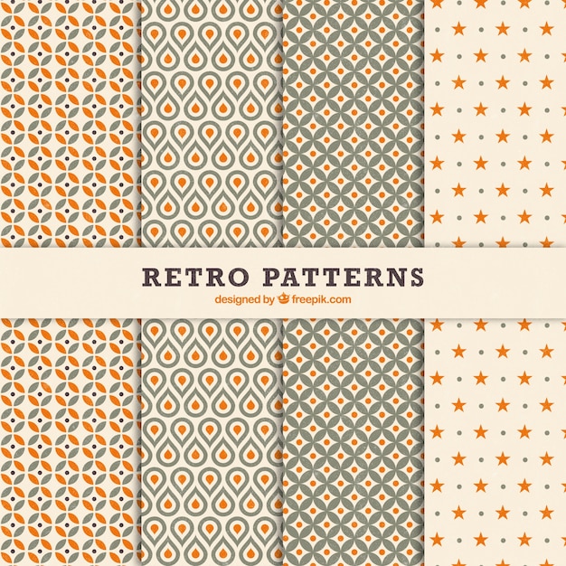 Free vector variety of retro patterns