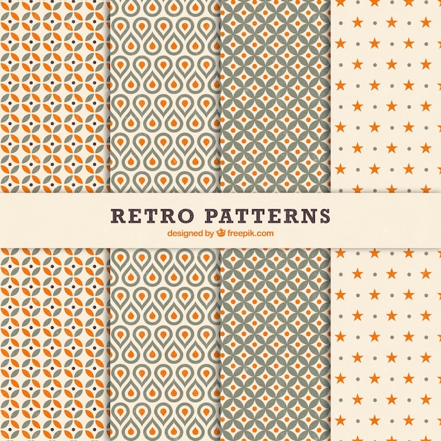 Free vector variety of retro patterns