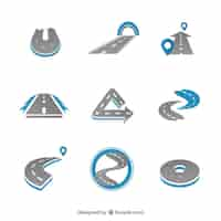 Free vector variety of road logos