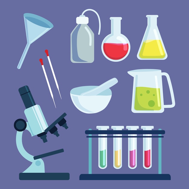 Free vector variety of science labs elementary objects