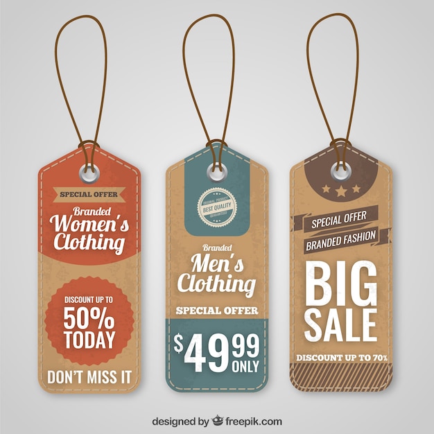 Free vector variety of shopping tags