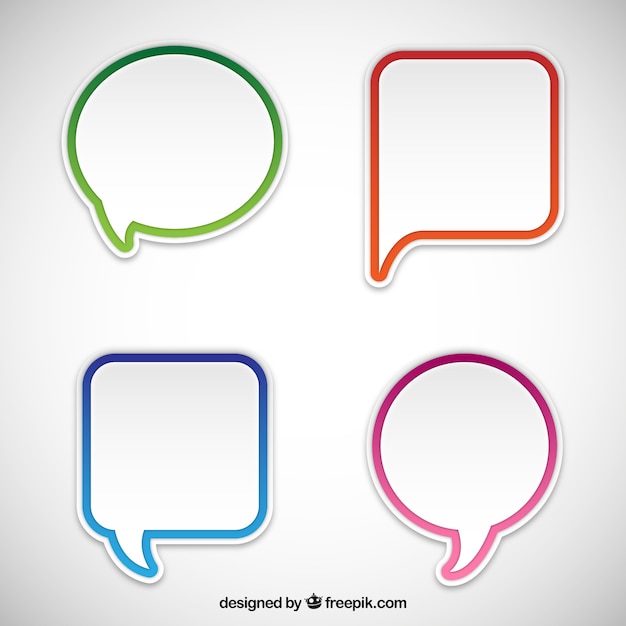 Free vector variety of speech bubbles