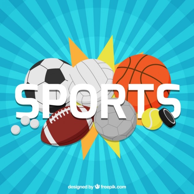 Free vector variety of sport balls background