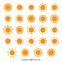 Free vector variety of sun icons