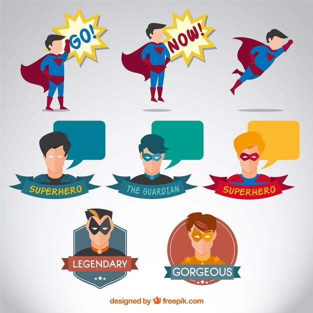 Variety of superhero characters