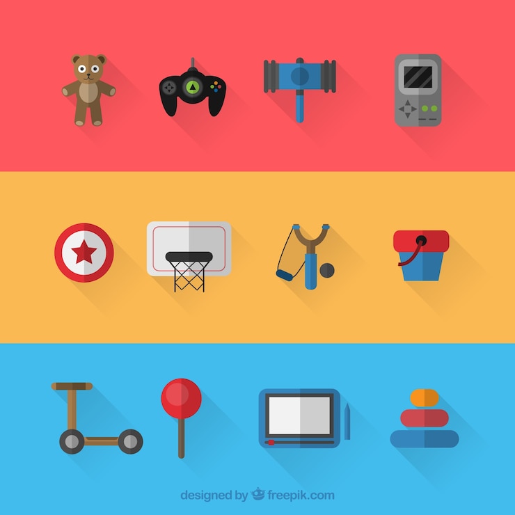Free Vector variety of toys