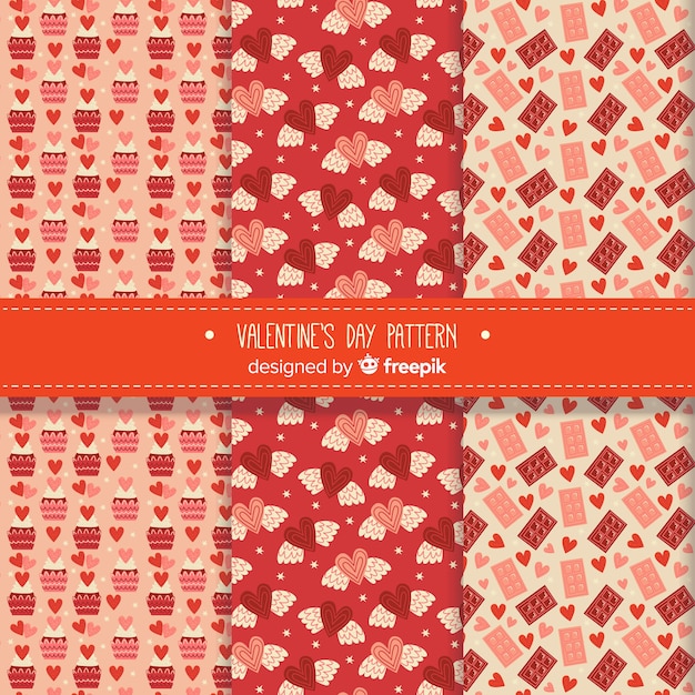 Free vector variety of valentine's day patterns