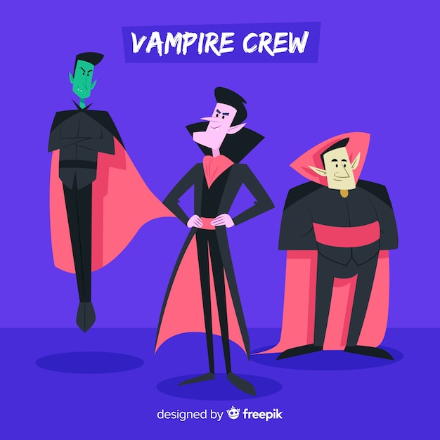 Free vector variety of vampires characters collection