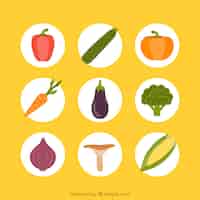 Vettore gratuito varietà di icone verdure