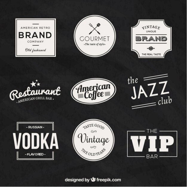 Free Vector variety of vintage badges
