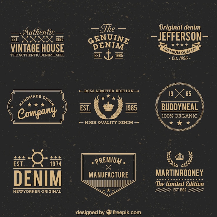 Free Vector variety of vintage badges