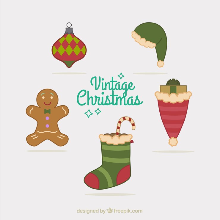 Free Vector variety of vintage christmas elements