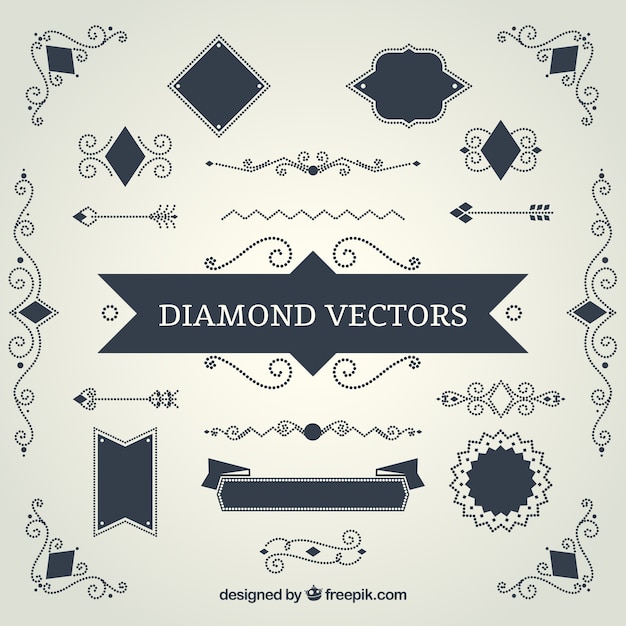 Free vector variety of vintage decorations