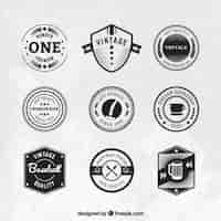 Free vector variety of vintage emblems