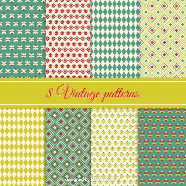 Free vector variety of vintage patterns