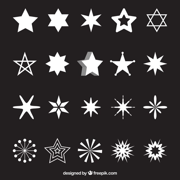 Разнообразие белыми звездами